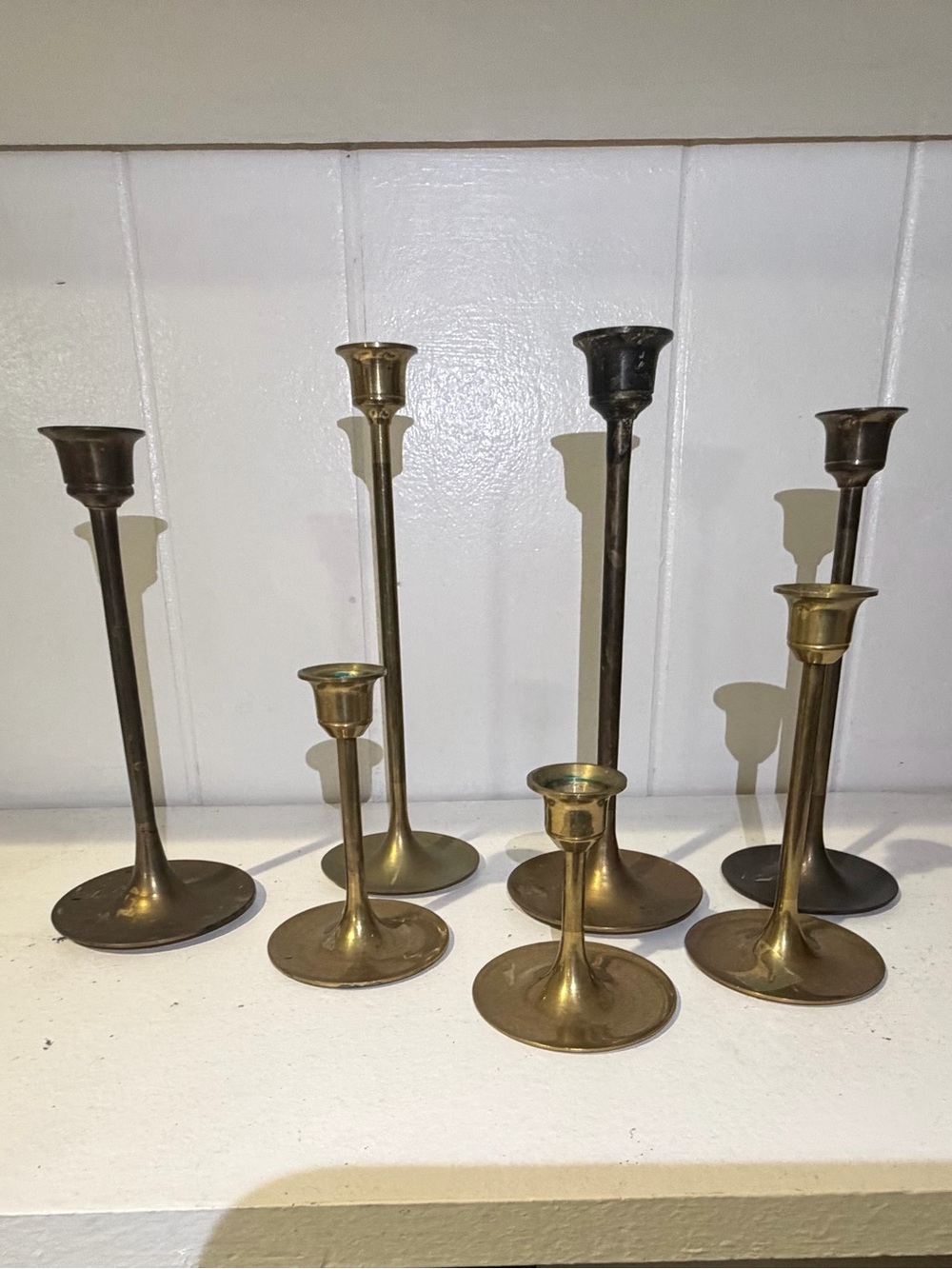 Vintage Brass Taper Candlestick Collection - Brass Tone